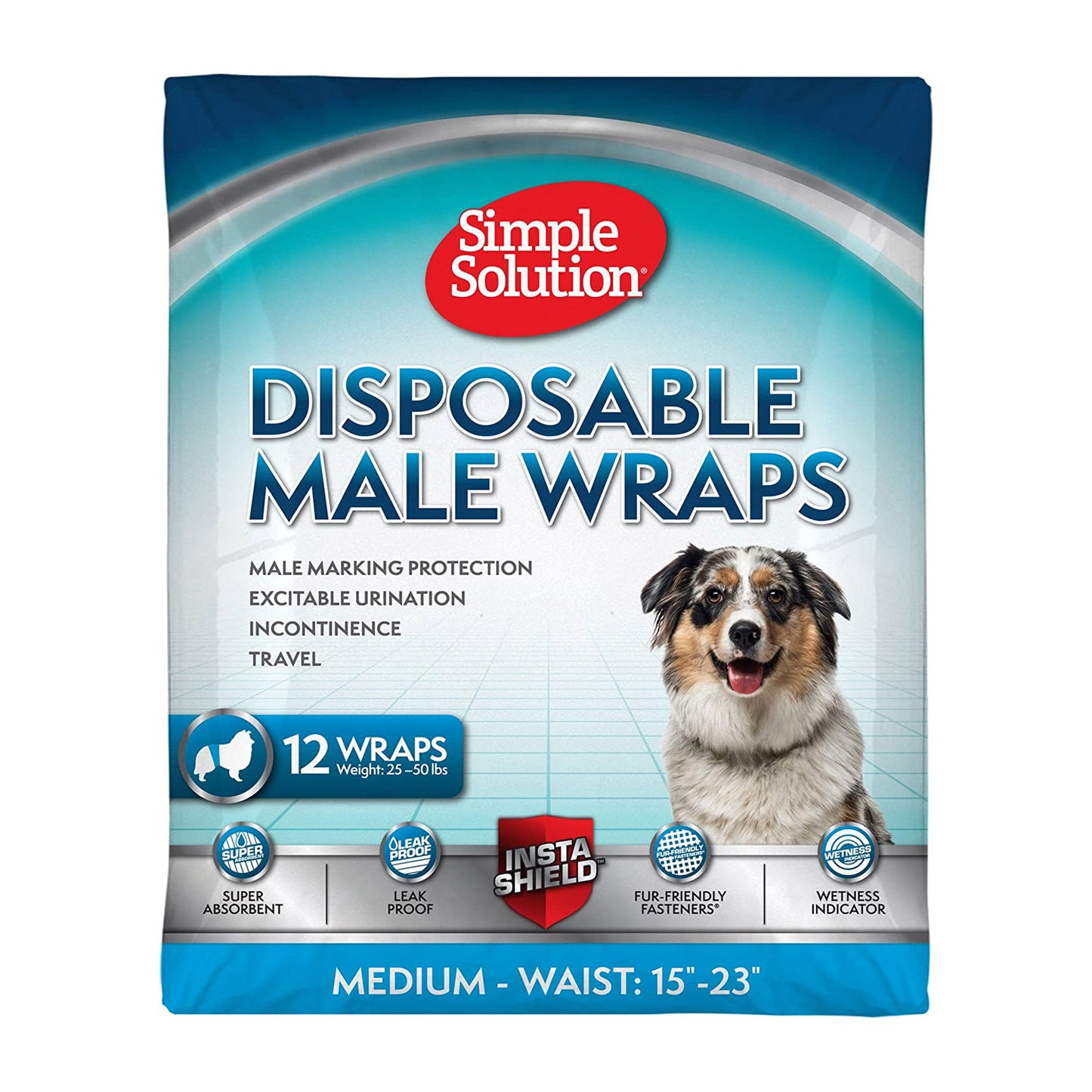 Simple Solution Disposable Male Dog Wraps - M