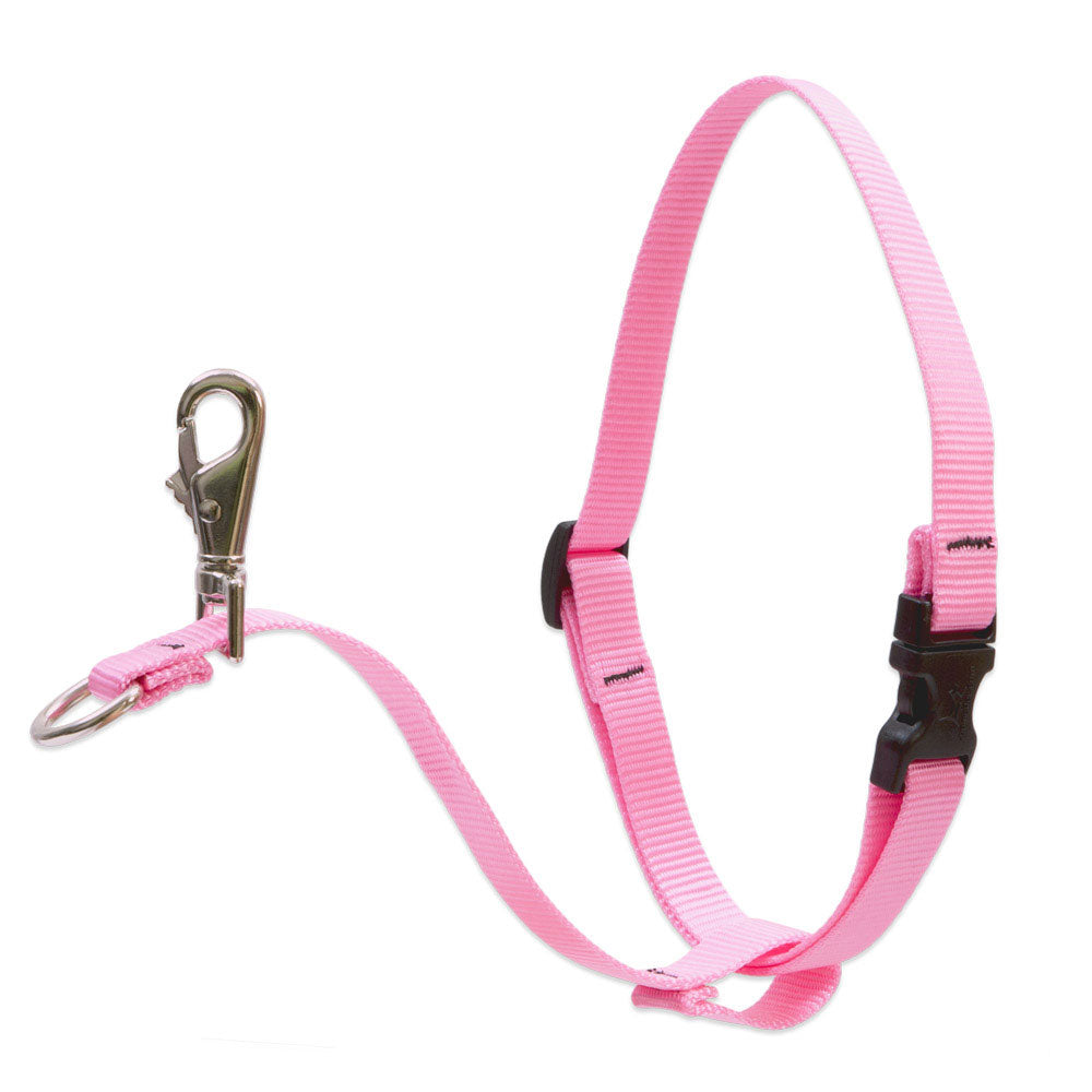Dog Basic Solids No Pull Harness - Pink, 3/4" width - 16" -26"