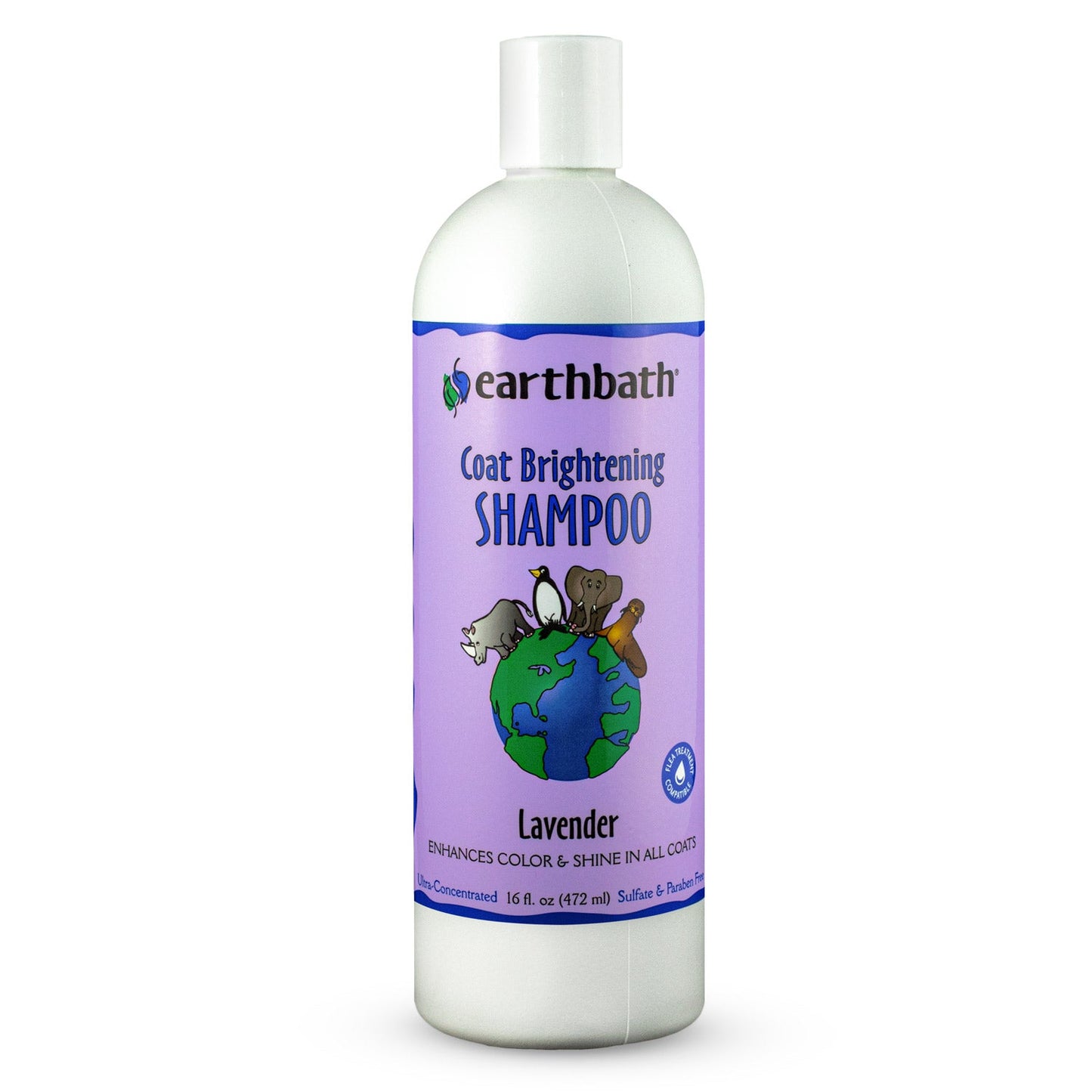 earthbath Coat Brightening Shampoo Lavender Enhances Color Shine in All Coats Made in USA 16 oz
