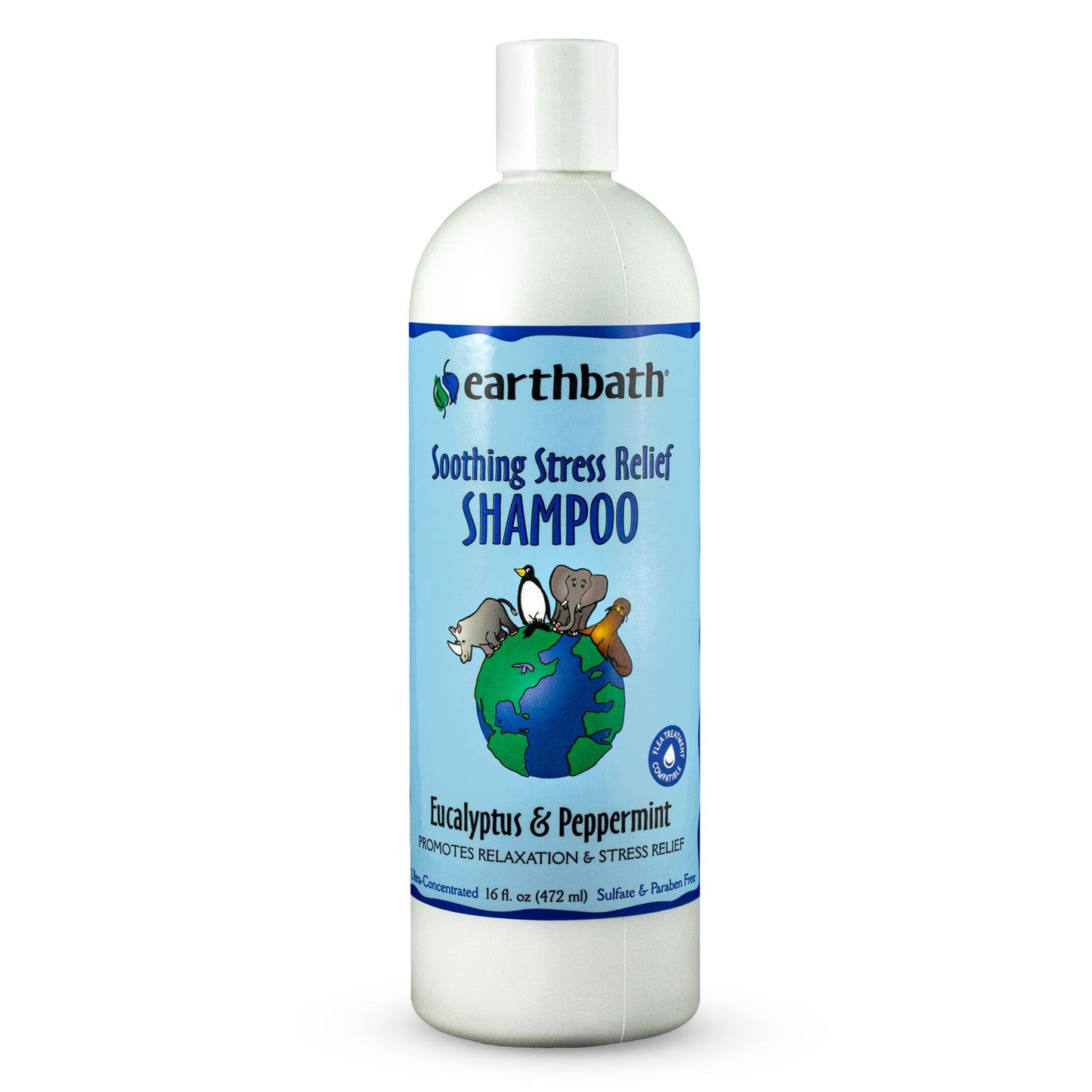earthbath® Soothing Stress Relief Shampoo Eucalyptus & Peppermint Promotes Relaxation & Stress Relief Made in USA 16 oz