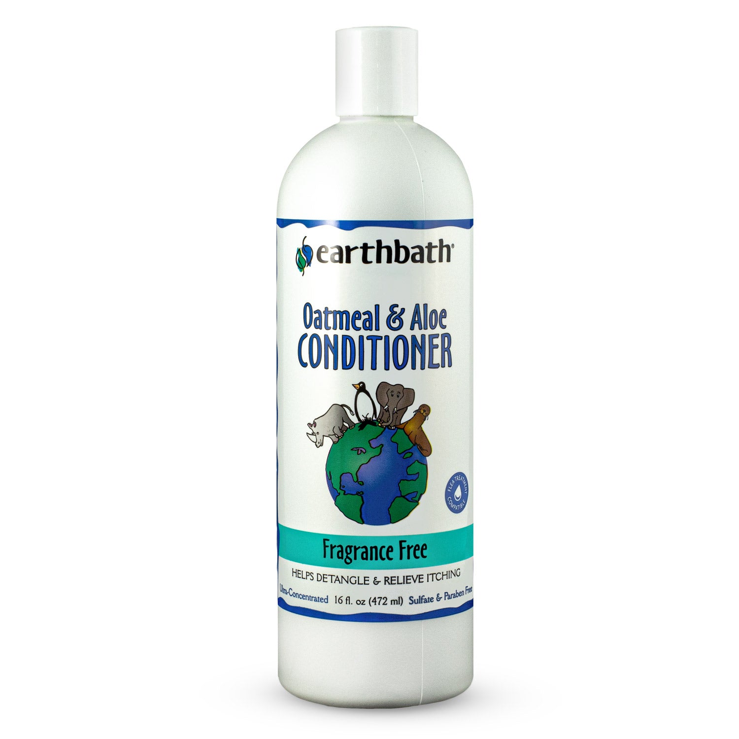 earthbath® Oatmeal & Aloe Conditioner Fragrance Free Helps Relieve Itchy Dry Skin Made in USA 16 oz