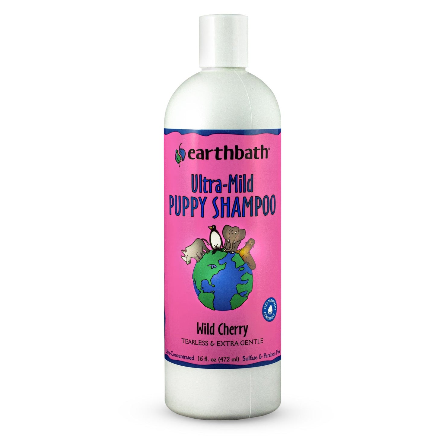 earthbath Ultra Mild Puppy Shampoo Wild Cherry Tearless Extra Gentle Made in USA 16 oz