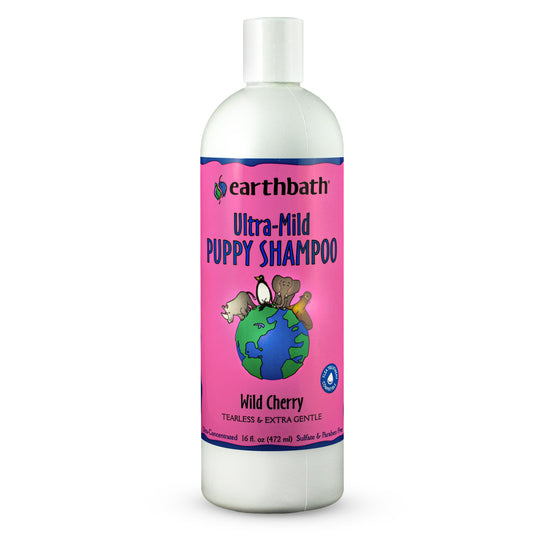 earthbath® Ultra Mild Puppy Shampoo Wild Cherry Tearless & Extra Gentle Made in USA 16 oz