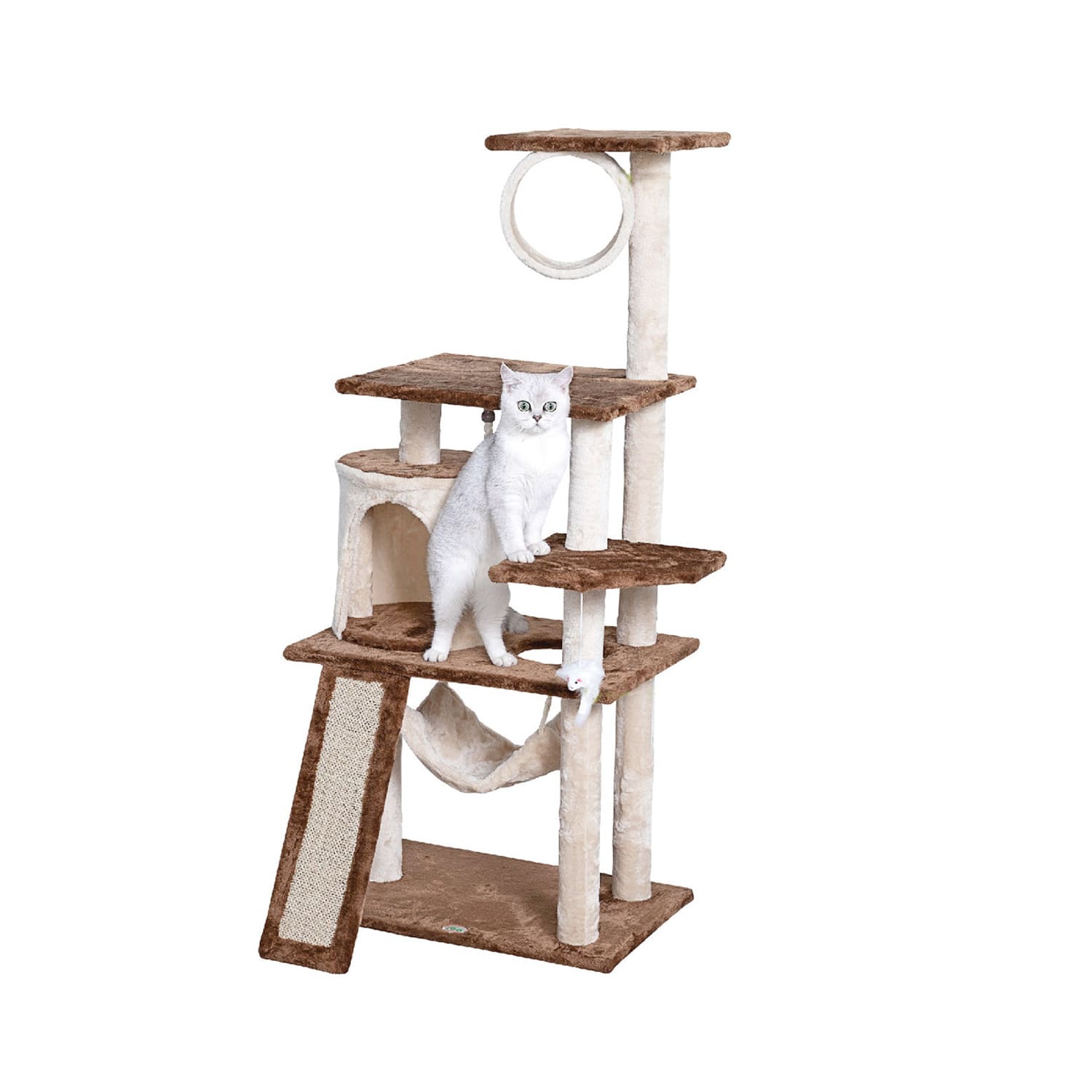 Go Pet Club 53" Kitten Cat Tree Condo with Scratching Board