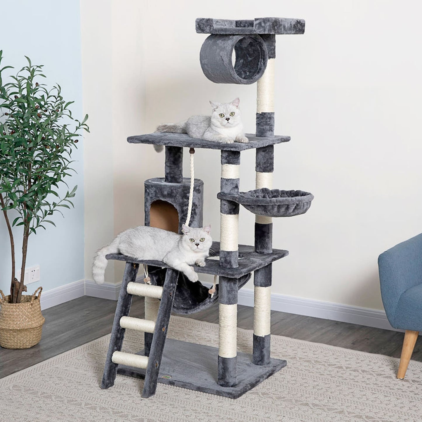 Go Pet Club 62" Classic Cat Tree with Sisal Covered Posts
