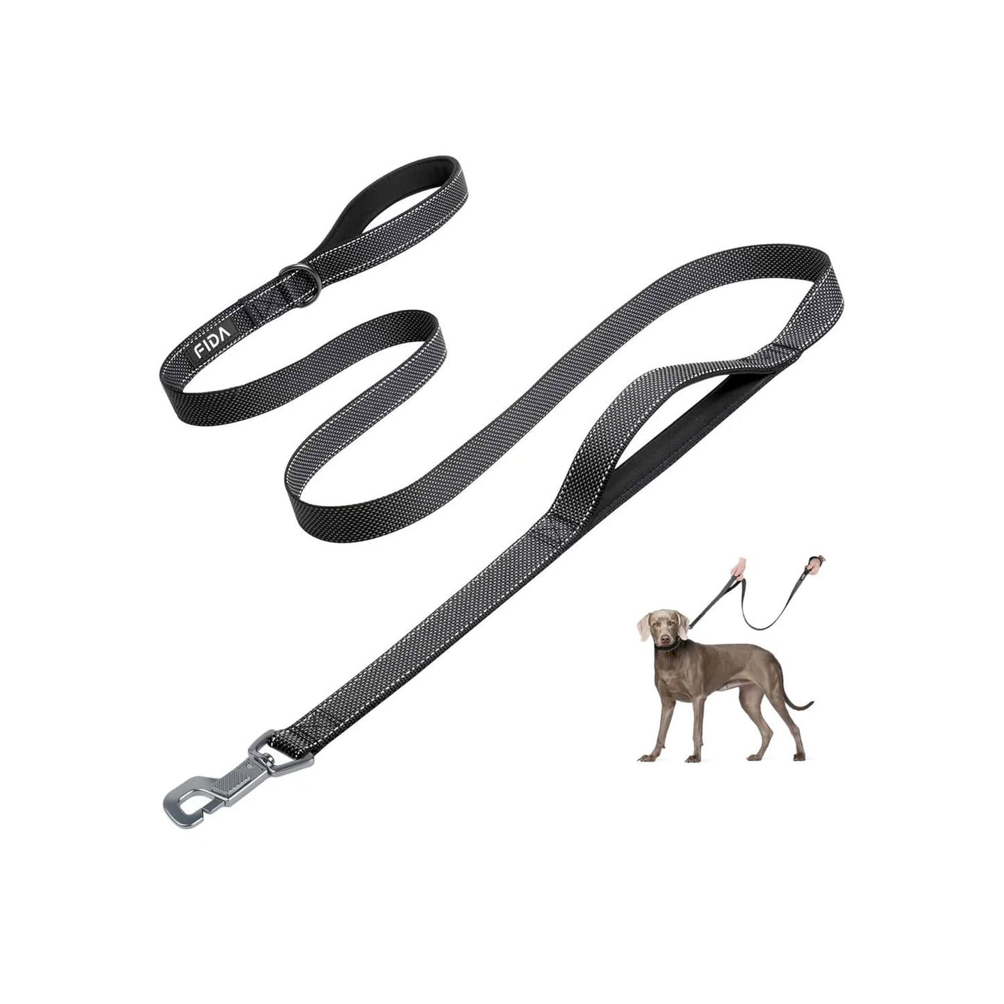 Fida Heavy Duty Dog Leash - 4ft, Black