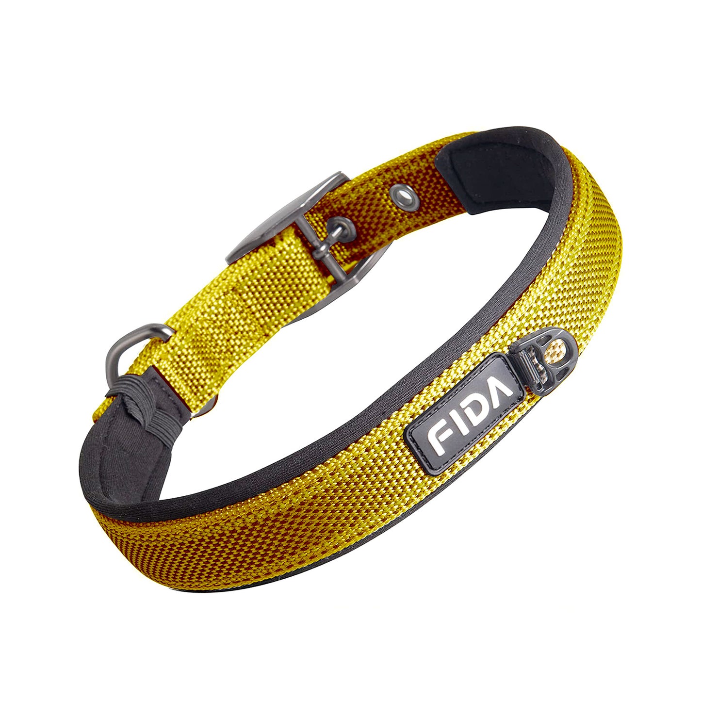 Fida Heavy Duty Dog Collar - Medium, Yellow