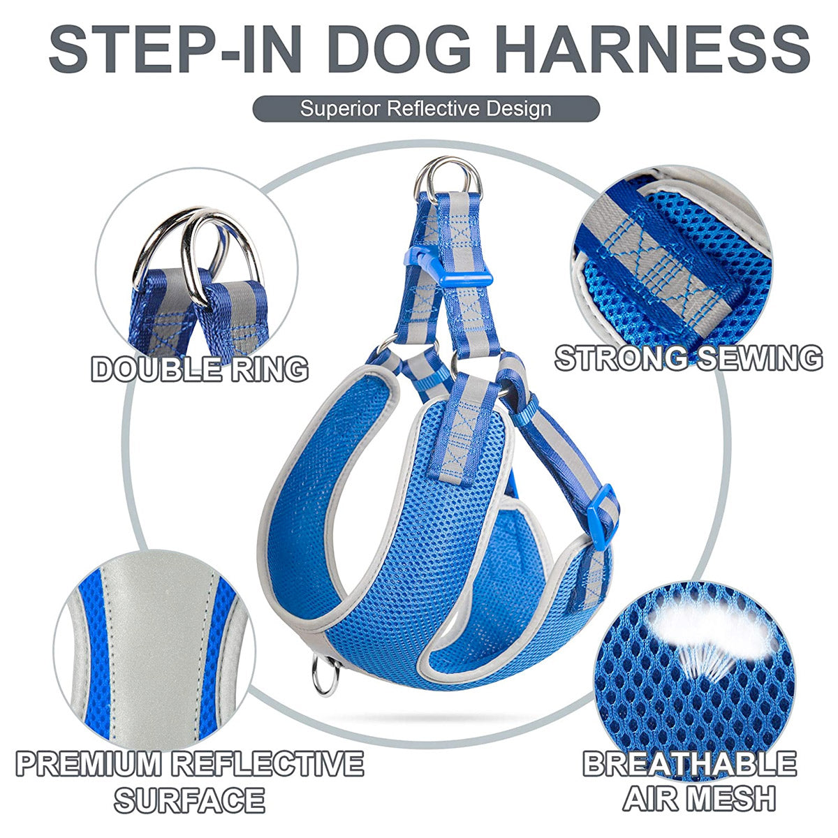 Fida Step-in Dog Harness - Reflective