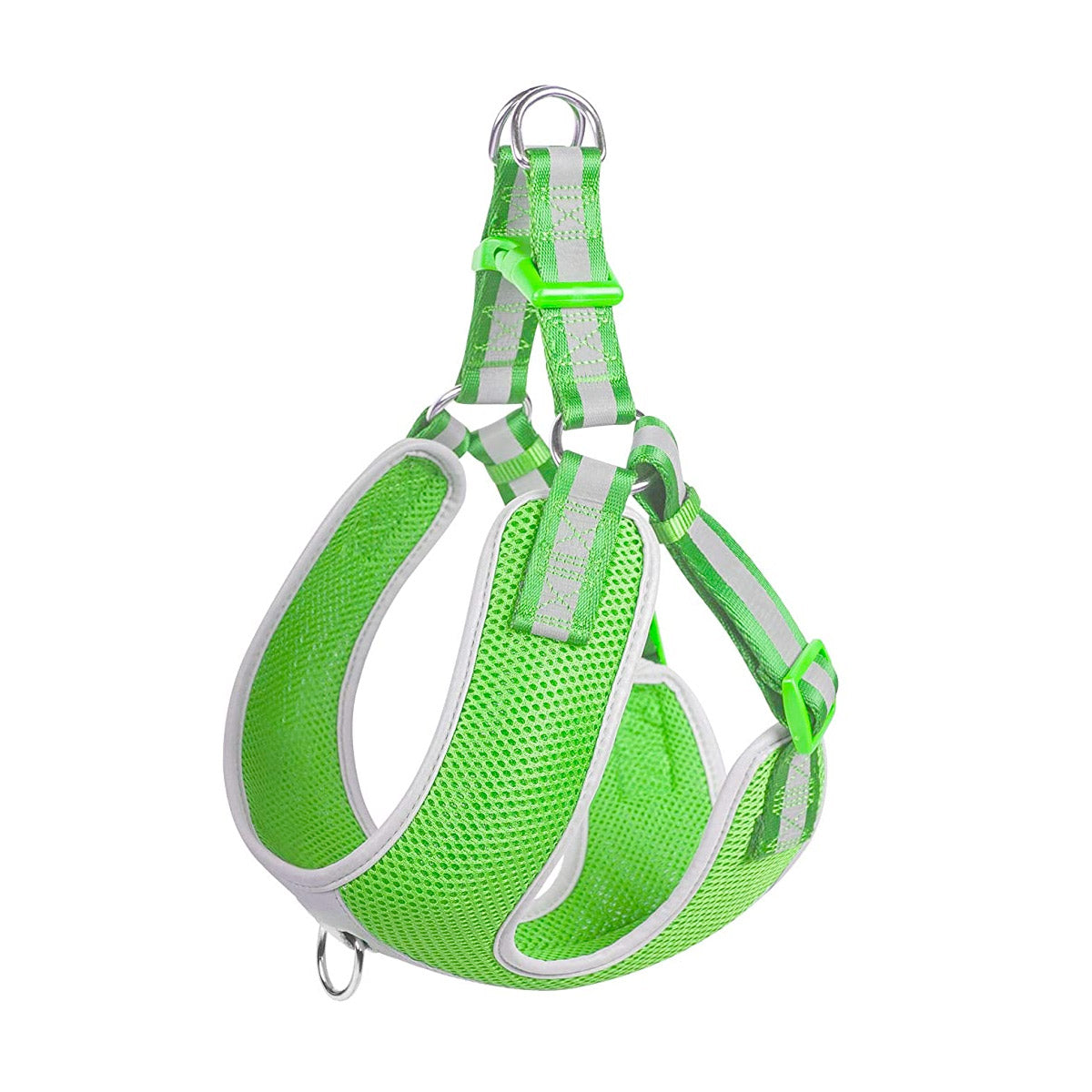 Fida Step-in Dog Harness - Reflective - Green, S