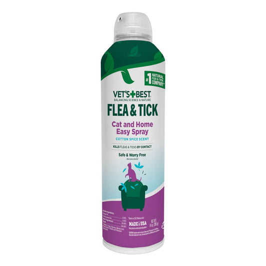 Vet's Best Flea and Tick Cat Easy Spray – Cotton Spice Scent, 14 oz.