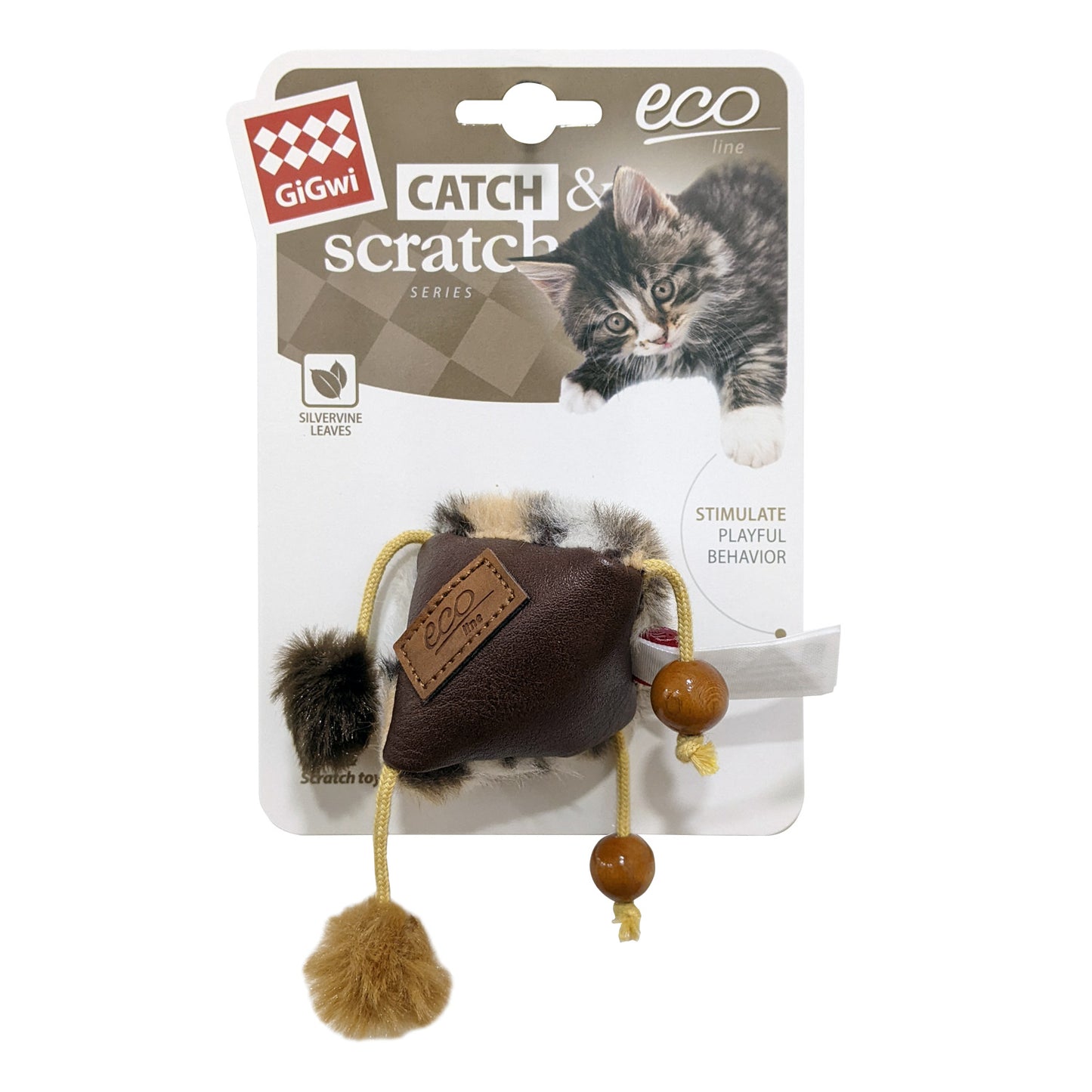 Triangle Catch & Scratch Eco line with Slivervine Leaves and Leatherette