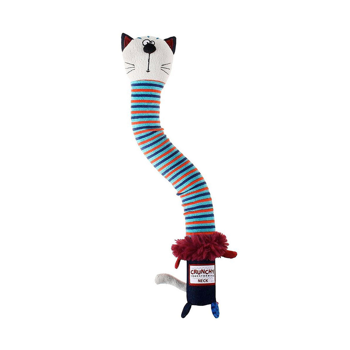 GiGwi Crunchy Neck 'Plush Friendz' Cat with Bone  &  Squeaker - Small