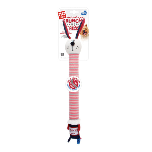 GiGwi Crunchy Neck 'Plush Friendz' Rabbit with Bone  &  Squeaker - Small