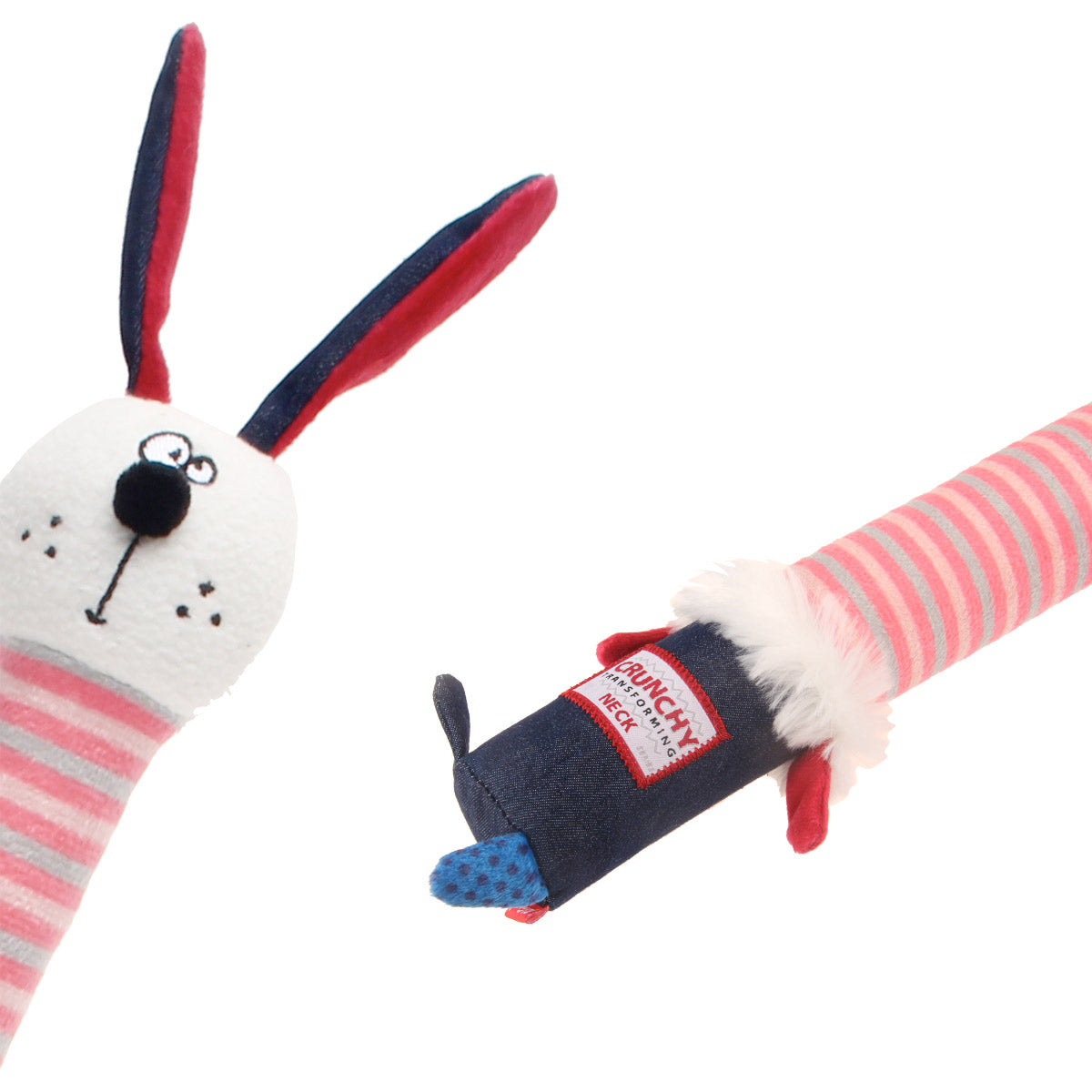 GiGwi Crunchy Neck 'Plush Friendz' Rabbit with Bone  &  Squeaker - Small