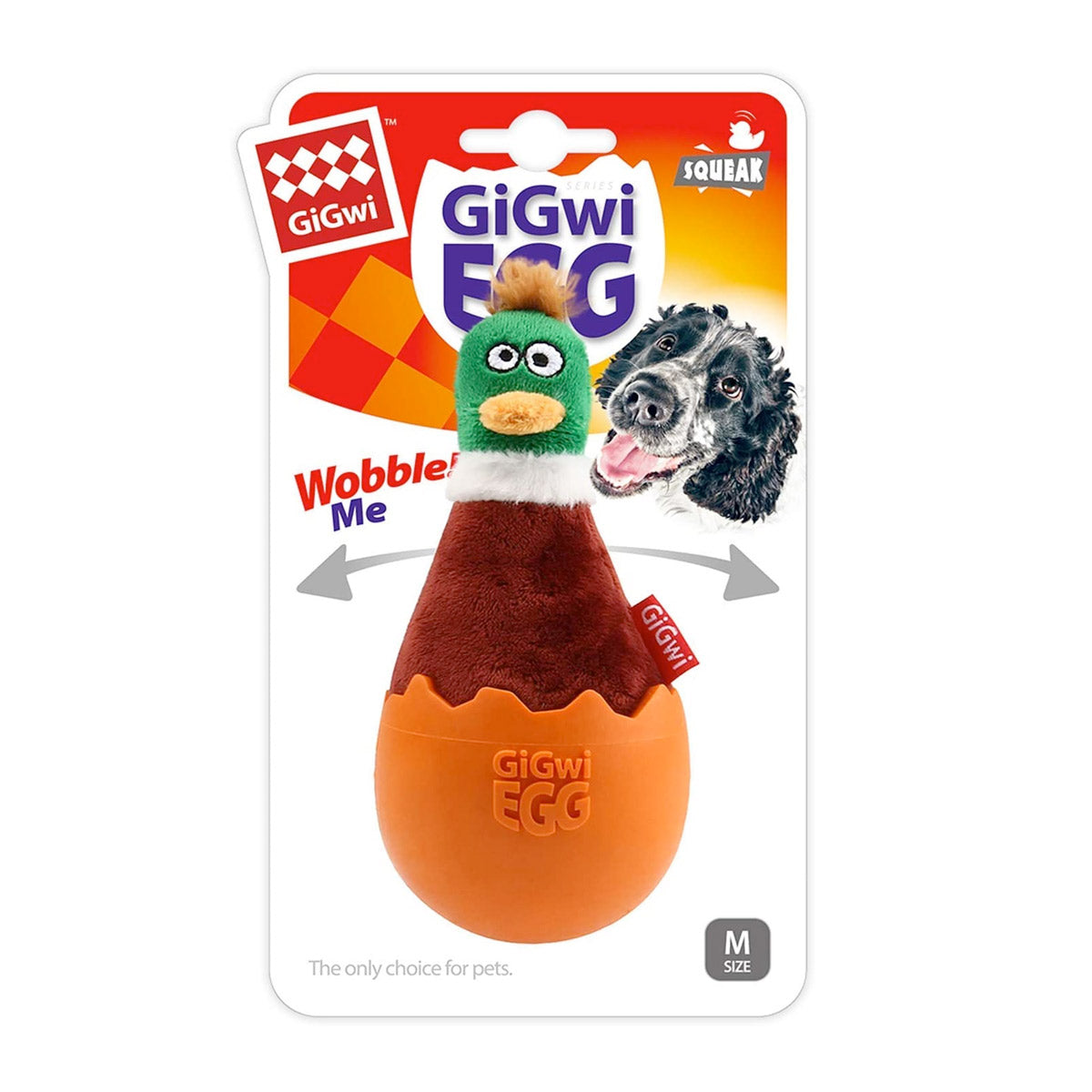 GiGwi EGG Wobble Fun Brown Duck - Medium