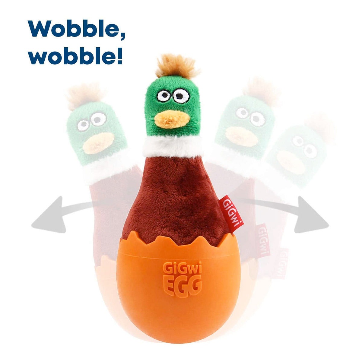 GiGwi EGG Wobble Fun Brown Duck - Medium