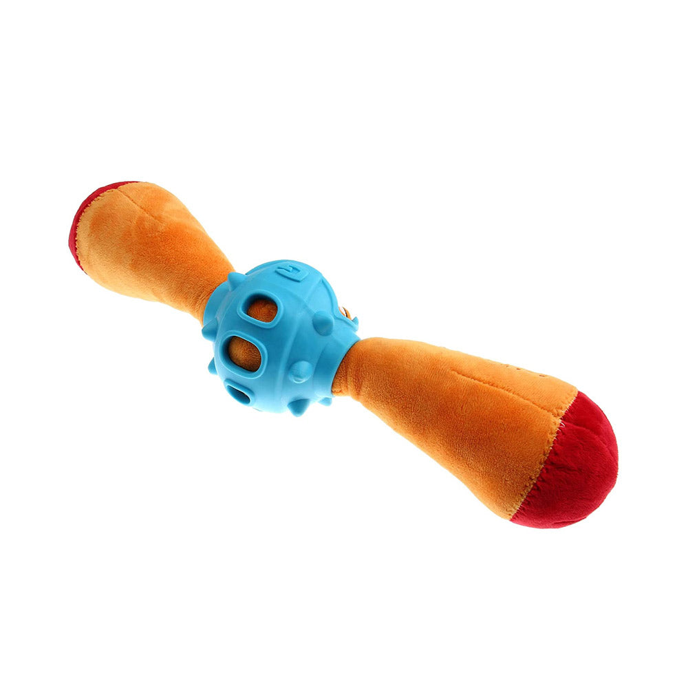 GiGwi Gladiator Squeaker Inside Plush/TPR Dog Toy (Medium) - Yellow