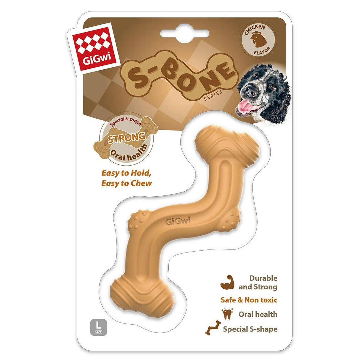 GiGwi Nylon Bone With S Shape - 7" (Large)