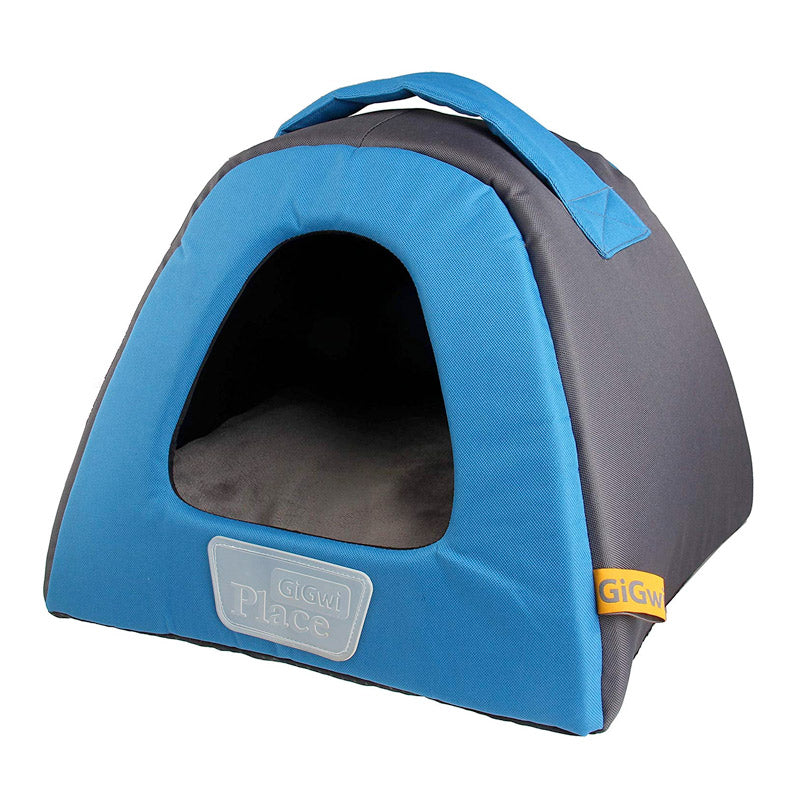 Gigwi Place Pet House Canvas, Plush, TPR Blue & Gray
