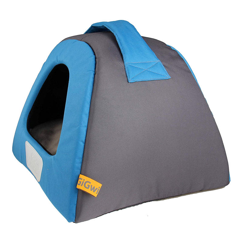 Gigwi Place Pet House Canvas, Plush, TPR Blue & Gray