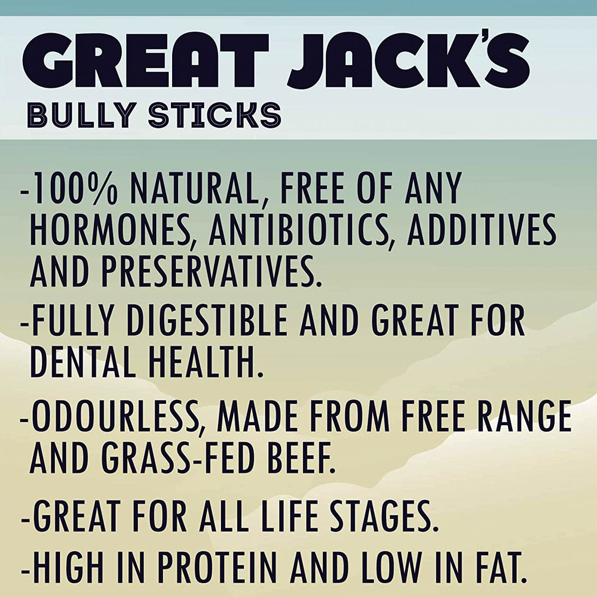 Great Jack's Odour-Free Bully Sticks - 6 pcs