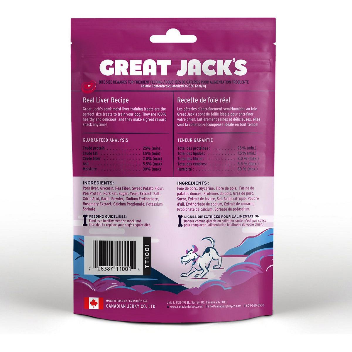 Great Jack's Real Liver Recipe Grain-Free Dog Treats 7oz / 198gm
