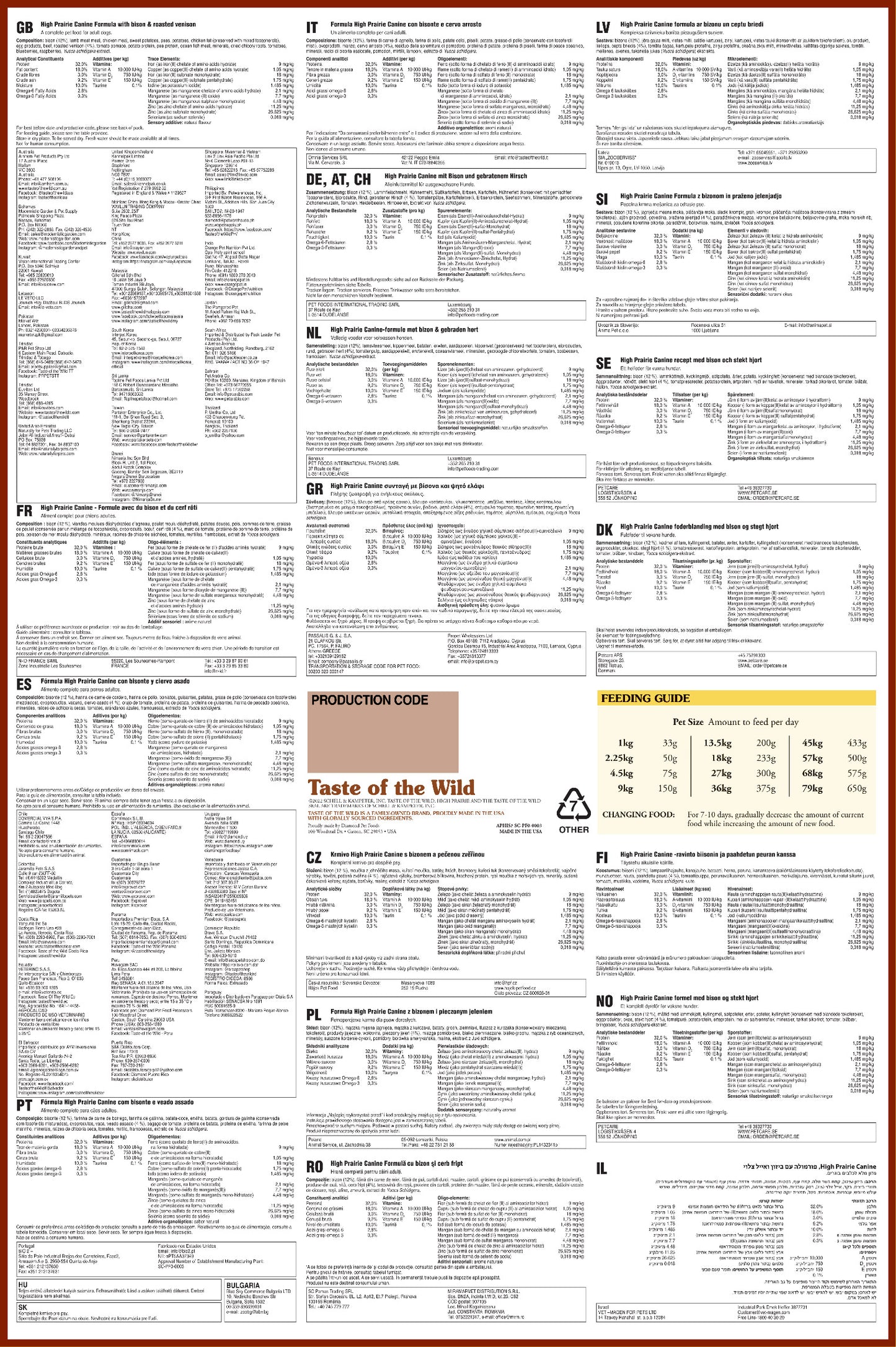 Taste of the Wild Grain Free Premium High Protein Dry Dog Food High Prairie Adult Roasted Bison & Roasted Venison