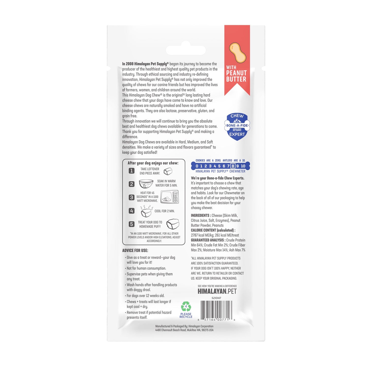 Himalayan Dog Chew Peanut Butter - Large