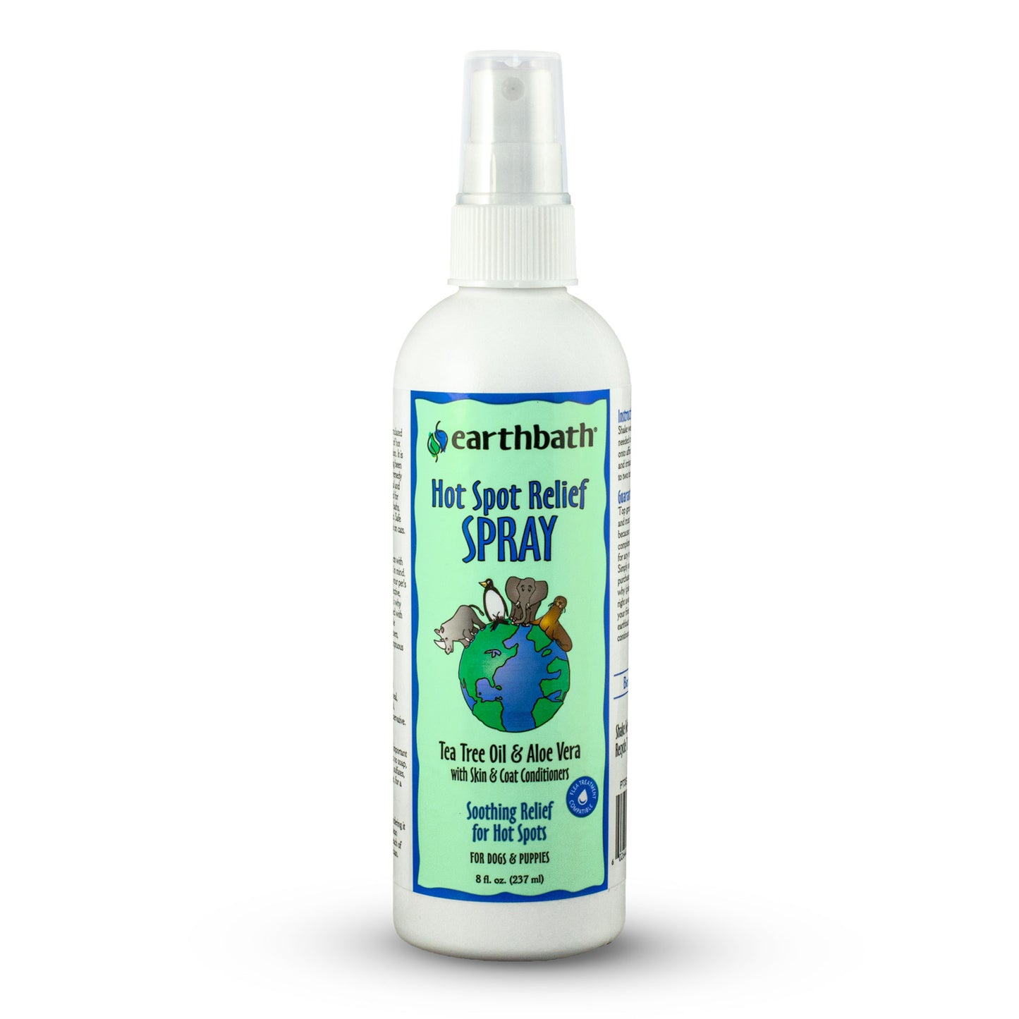 earthbath® Hot Spot Relief Spray Tea Tree Oil & Aloe Vera Made in USA 8 oz pump spray