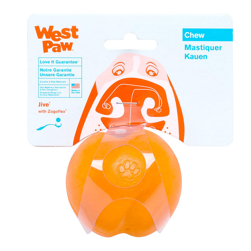 Westpaw Design Jive Dog Ball - Tangerine, Large
