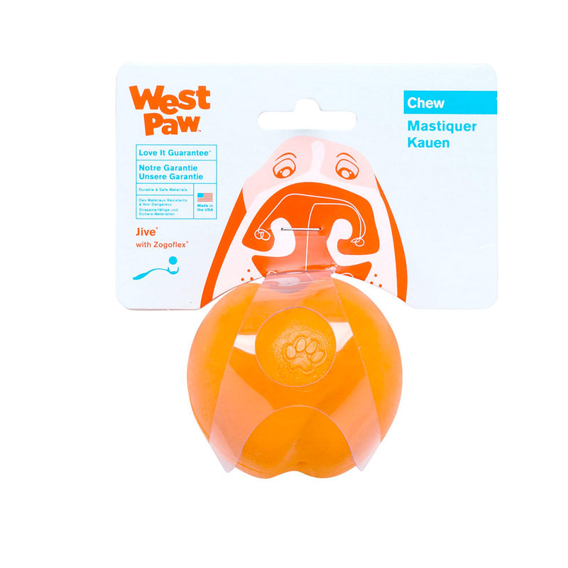 Westpaw Design Jive Dog Ball - Tangerine, Small