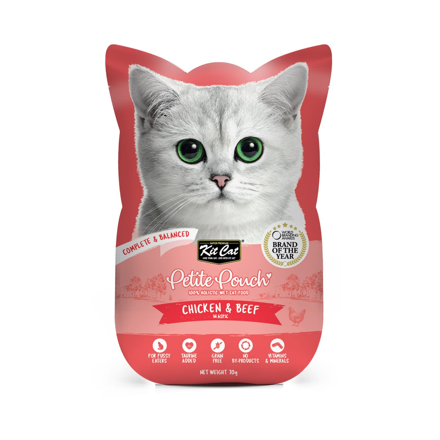 Kit Cat Petite Pouch 70g - Chicken & Beef