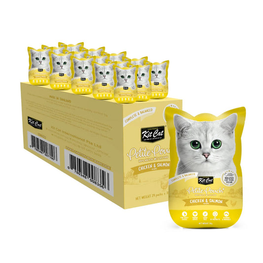 Kit Cat Petite Pouch 70g - Chicken  &  Salmon (1 Box -24pcs)