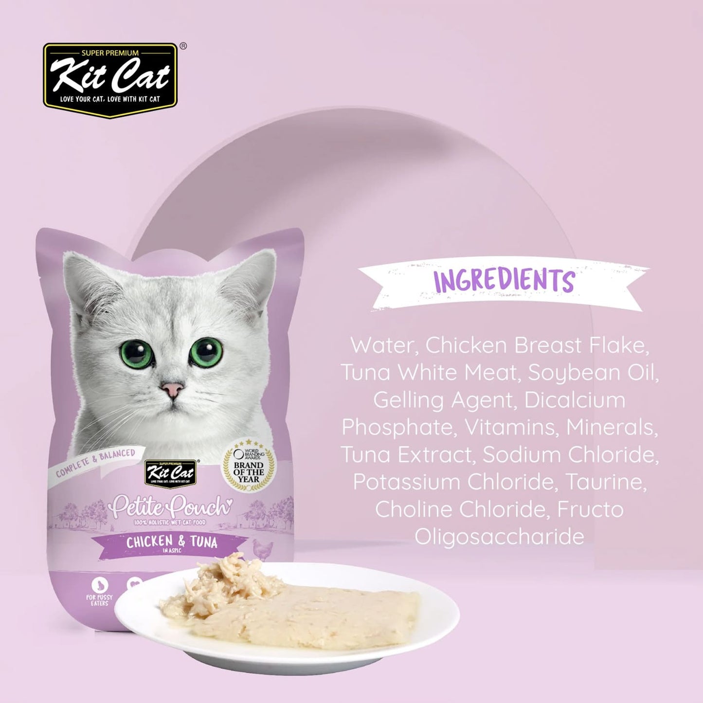 Kit Cat Petite Pouch 70g - Chicken & Tuna (1 Box -24pcs)