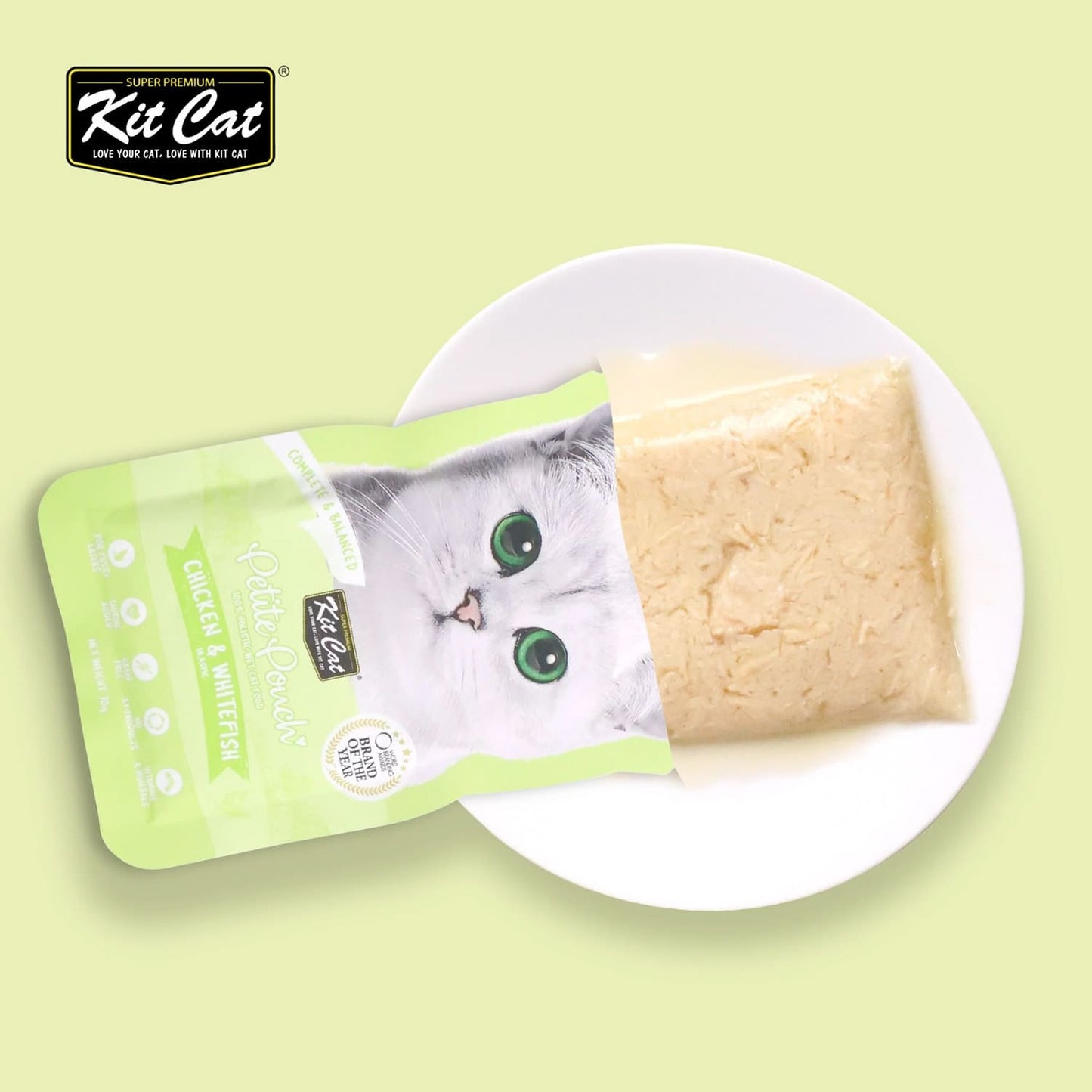 Kit Cat Petite Pouch 70g - Chicken  &  Whitefish (1 Box -24pcs)