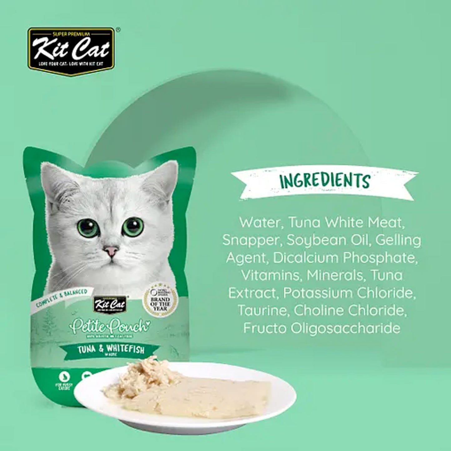Kit Cat Petite Pouch 70g - Tuna & Whitefish (1 Box -24pcs)