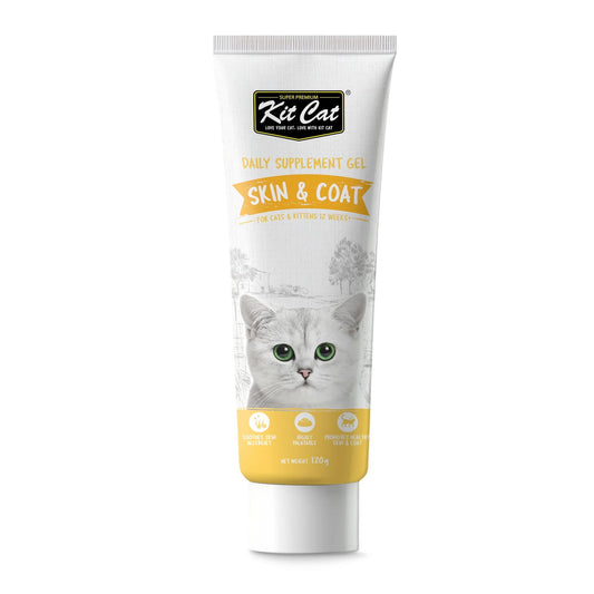Kit Cat Daily Nutritional Supplement Gel For Cats & Kittens Skin & Coat (120g)