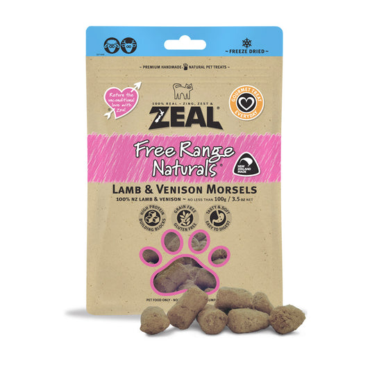 Zeal Dried Lamb  &  Venison Morsels (Cat) 100g