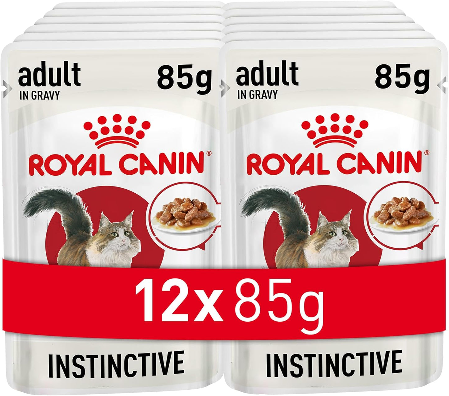 Royal Canin Feline Health Nutrition Instinctive Adult Cats Gravy (Wet Food - Pouches) 12 x 85 g