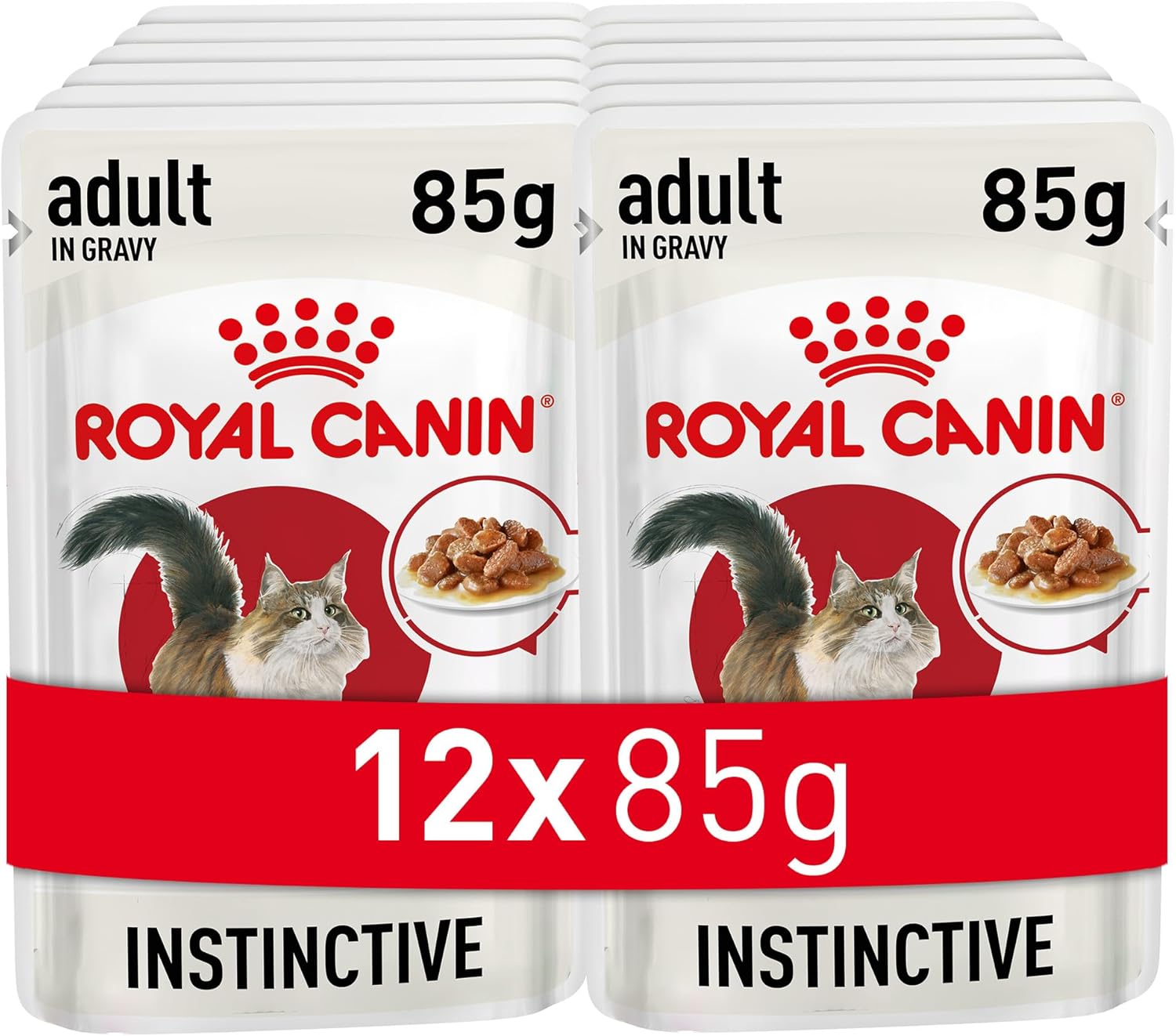 Royal Canin Feline Health Nutrition Instinctive Adult Cats Gravy (Wet Food Pouches) 12 x 85 g