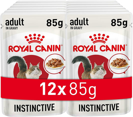 Royal Canin Feline Health Nutrition Instinctive Adult Cats Gravy (Wet Food Pouches) 12 x 85 g