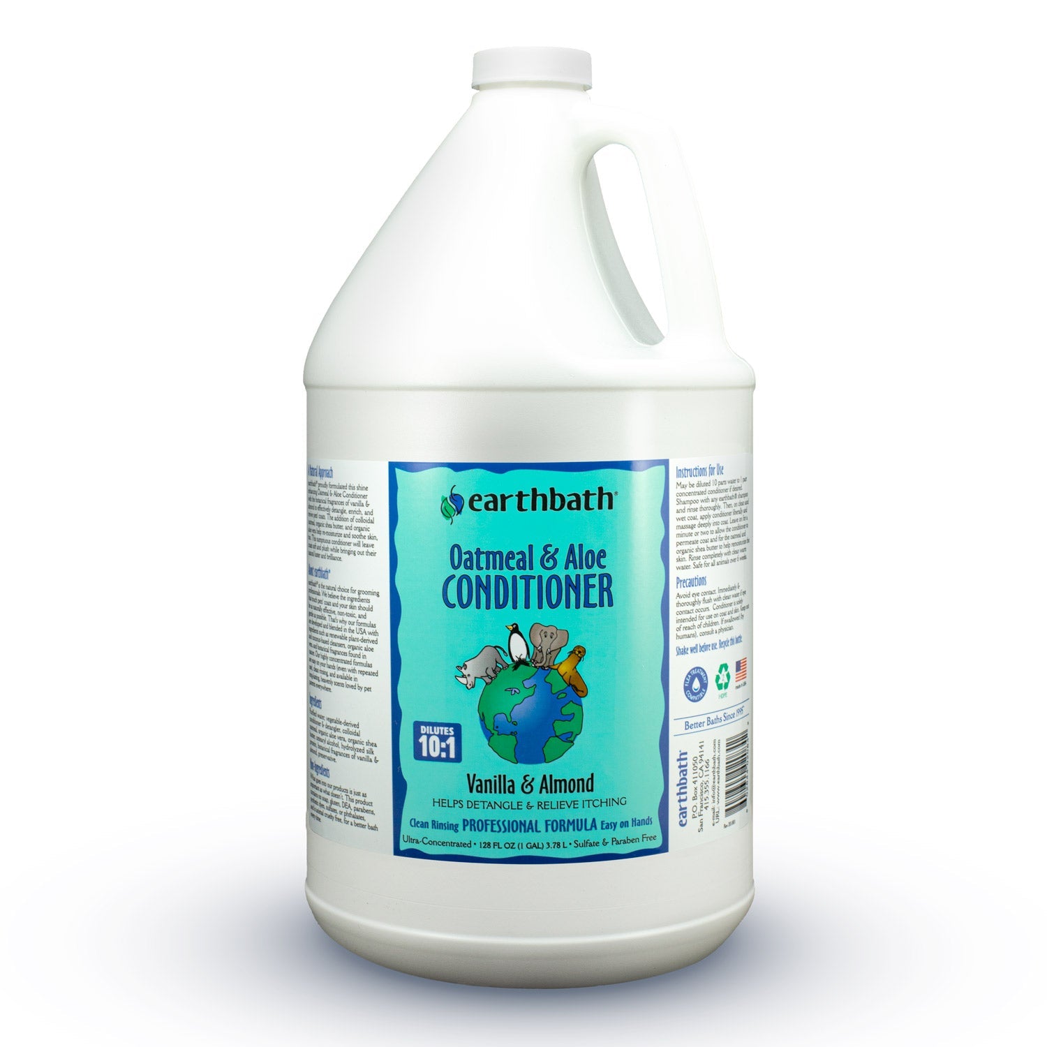 earthbath Oatmeal Aloe Conditioner Vanilla Almond Made in USA 128 oz (1 Gallon )