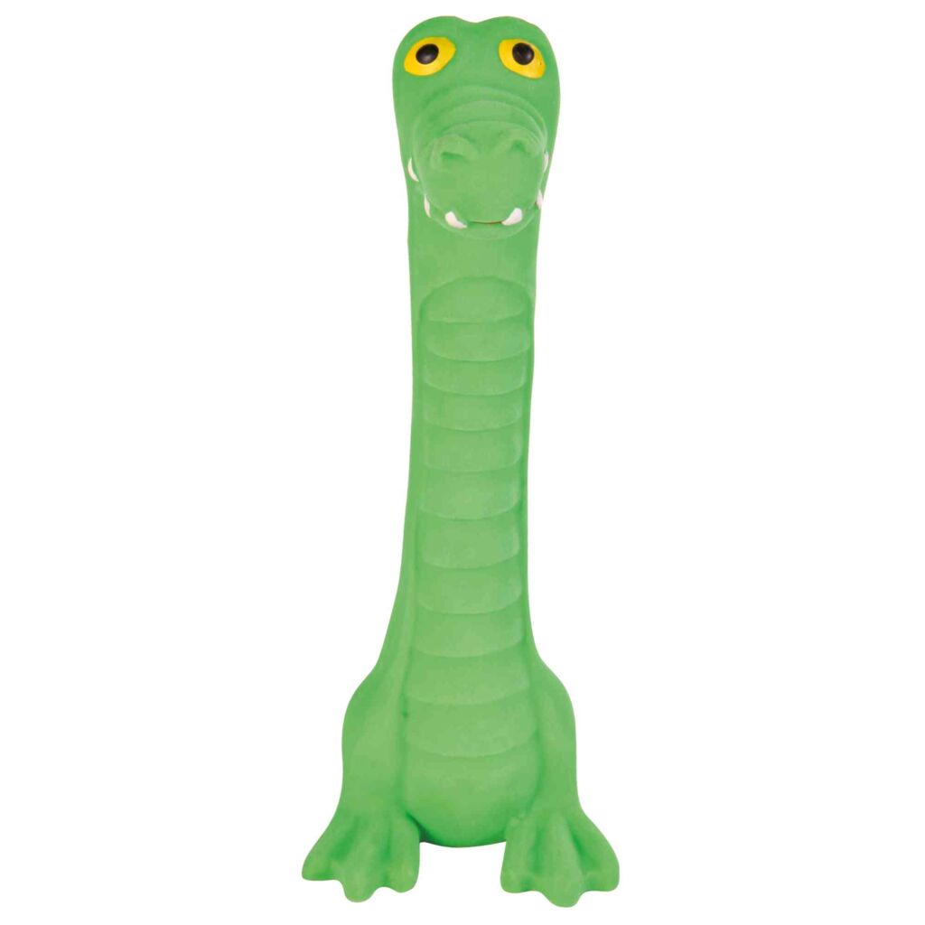 Trixie Latex Longie Crocodile Dog Toy - GREEN/18CM