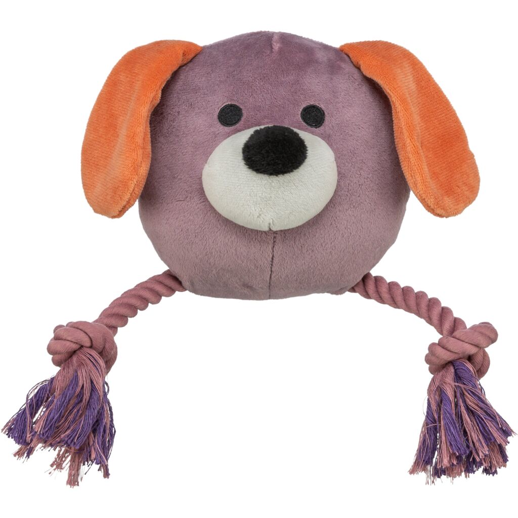 Trixie Dog Head with Rope Plush Dog Toy - 27CM