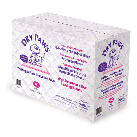 MidWest Dry Paws Training and Floor Protection Pads 100 Pack