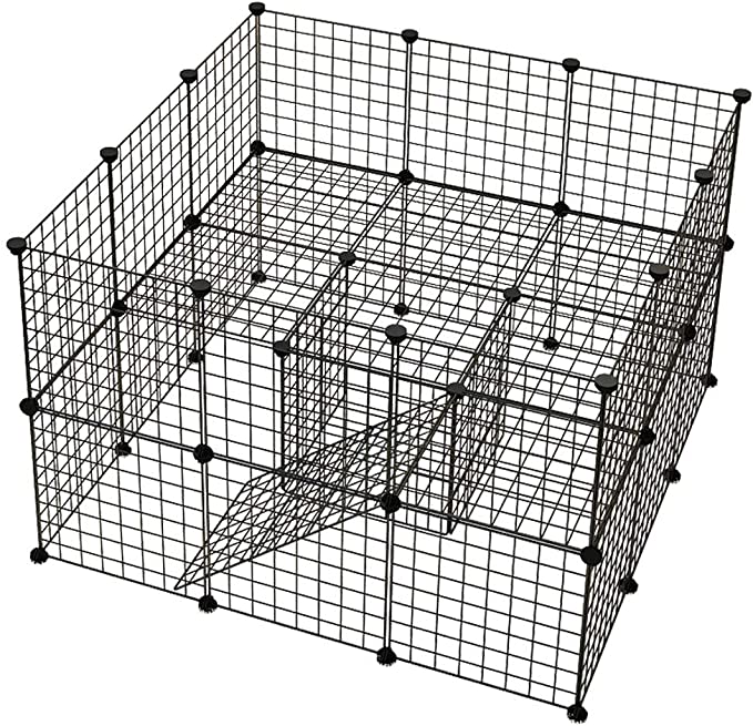 36 Panels Pet Rabbit Bunny Playpen Small Animal Cage Indoor Portable Yard Fence Guinea Pigs, pet Cage Puppy Kennel Crate Fence Tent