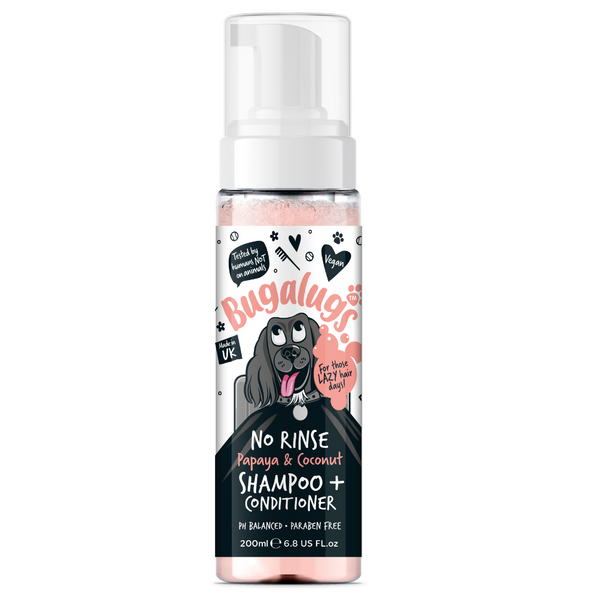 Bugalugs Papaya & Coconut No Rinse Dog Shampoo - 200ML
