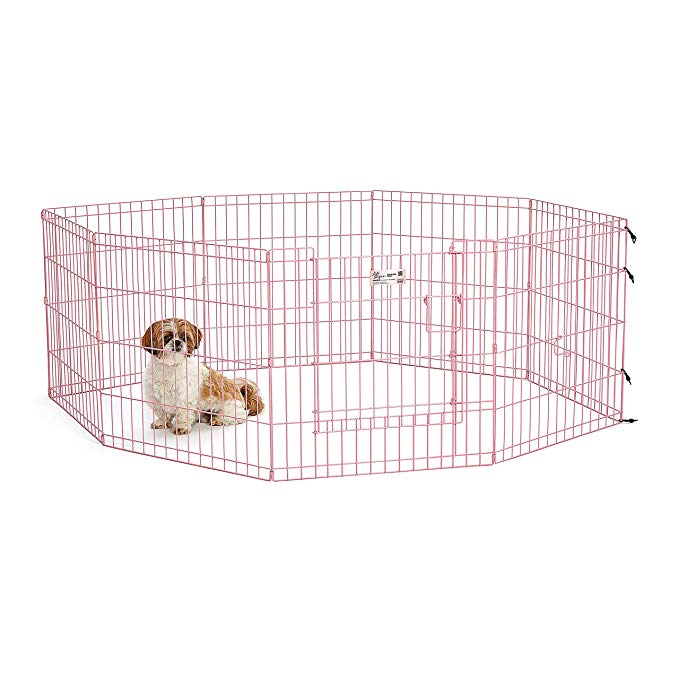 Pink Exercise Pen with Door 24"