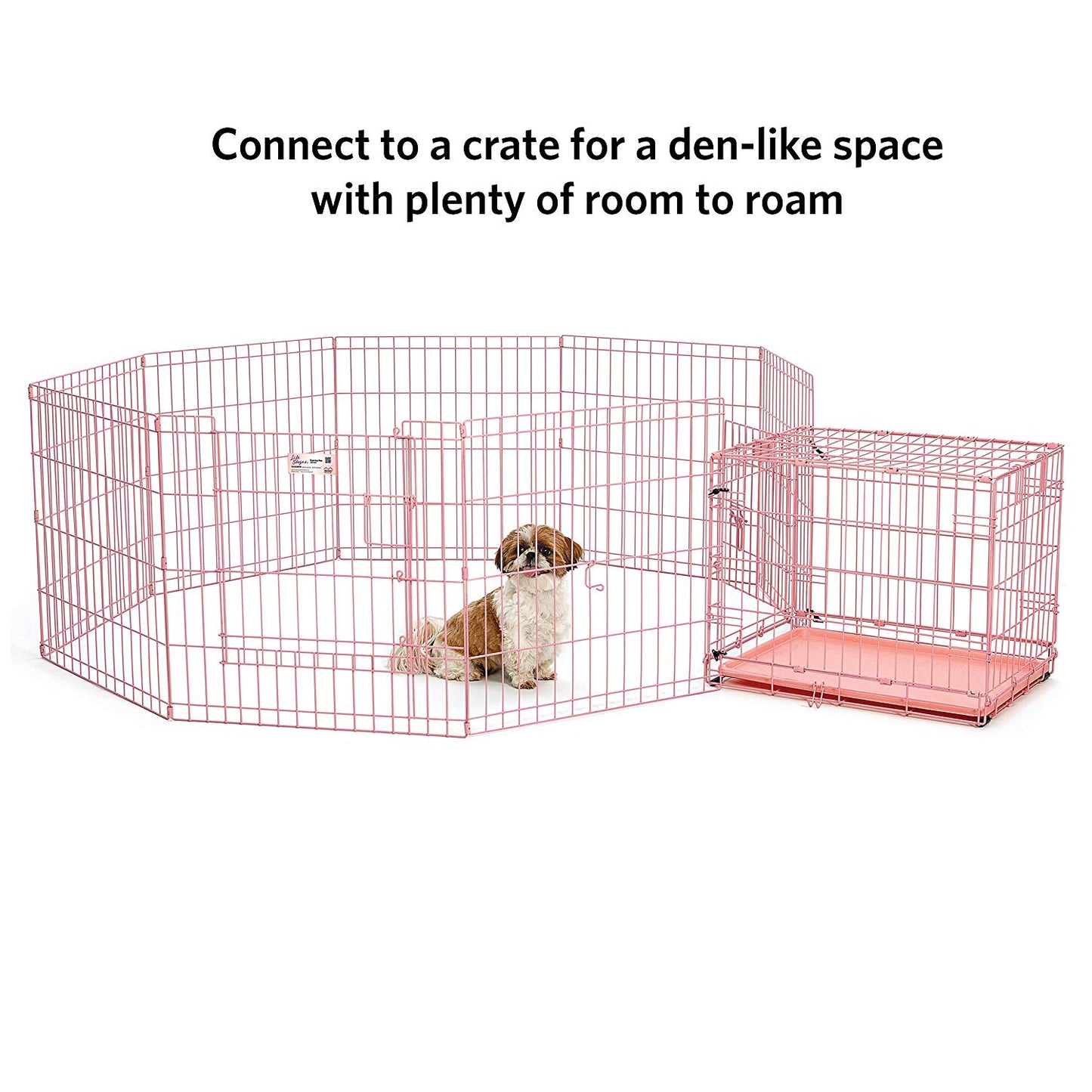 Pink Exercise Pen with Door 24"