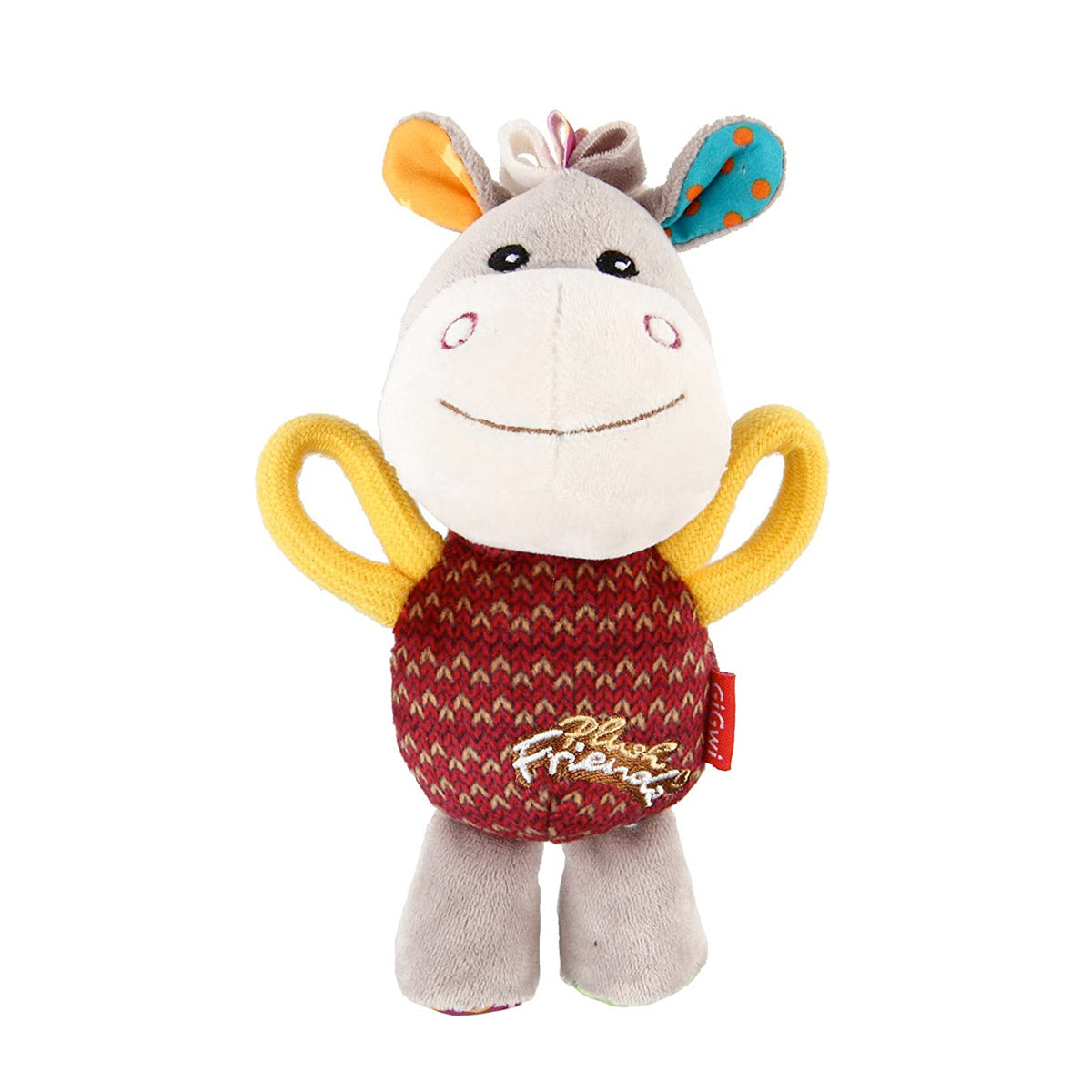 Gigwi Plush Friendz Dog Toy with Squeaker - Donkey